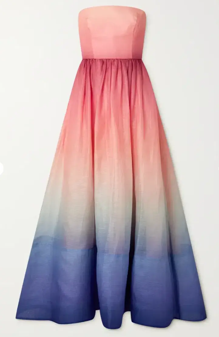 Zimmermann Postcard Strapless Midi Dress Ombre Dawn Size 1 / Au 10 - Image 4