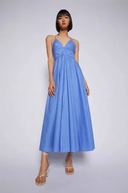 Scanlan Theodore Parachute Cotton Strappy Dress Blue Size 10 - Image 1