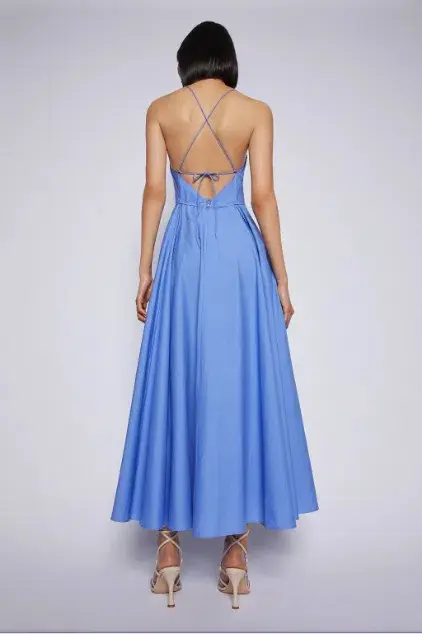 Scanlan Theodore Parachute Cotton Strappy Dress Blue Size 10 for rent on The Volte - main image