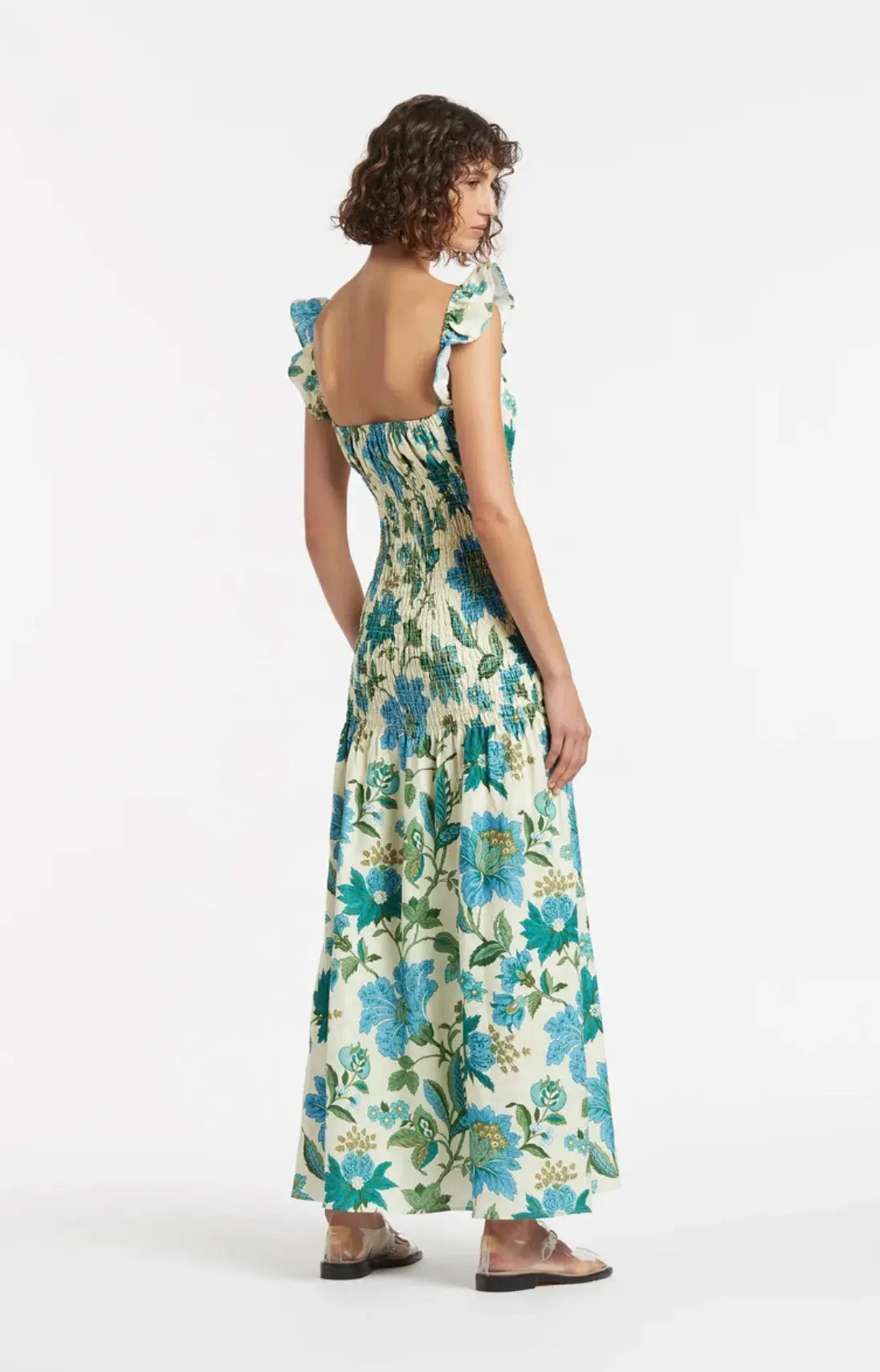 Sir the Label Alexandre Ruched Midi Dress Print Size 8 - Image 3