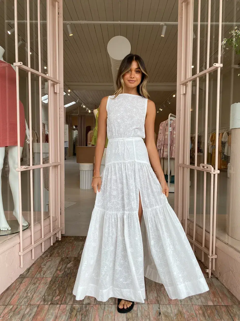 Bec & Bridge Sierra Maxi Dress Ivory Size 10  - Image 4