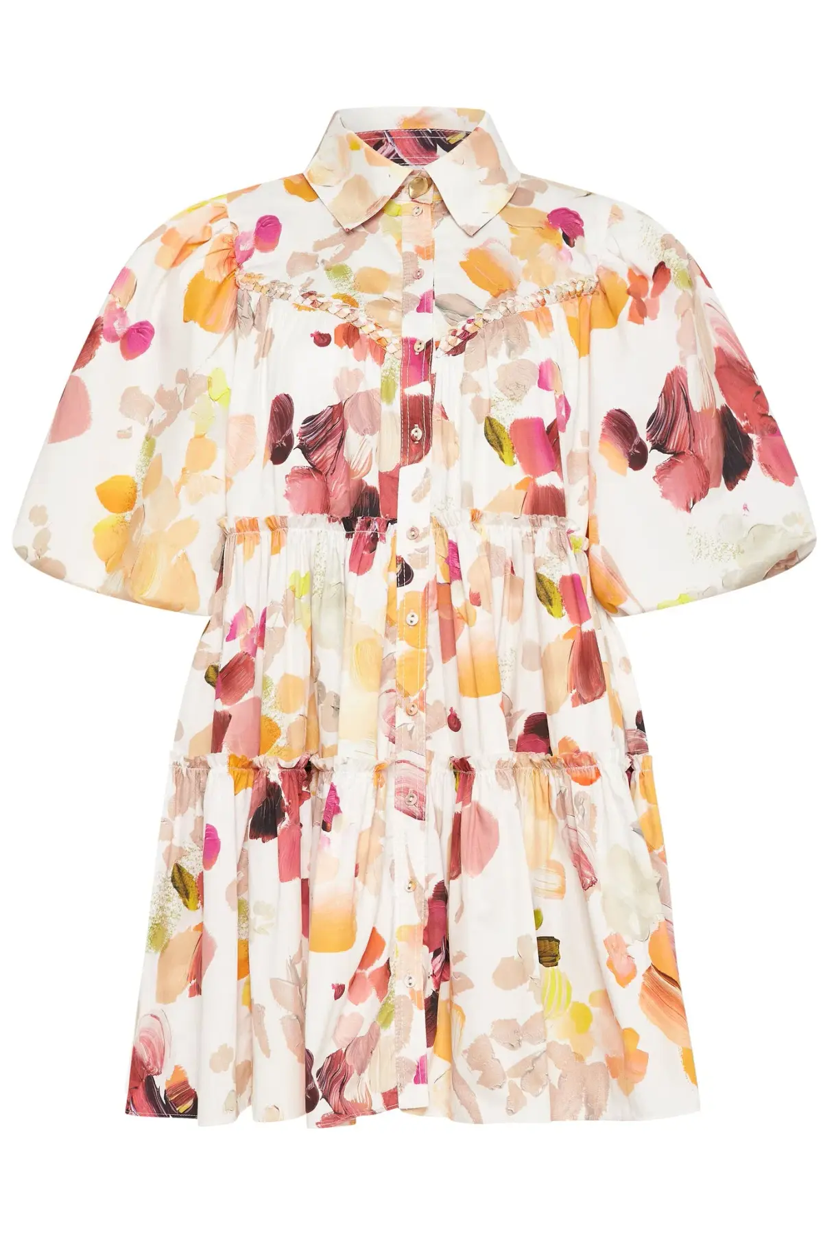 Aje Dassia Puff Sleeve Shirt Smock Dress Size 6 - Image 3
