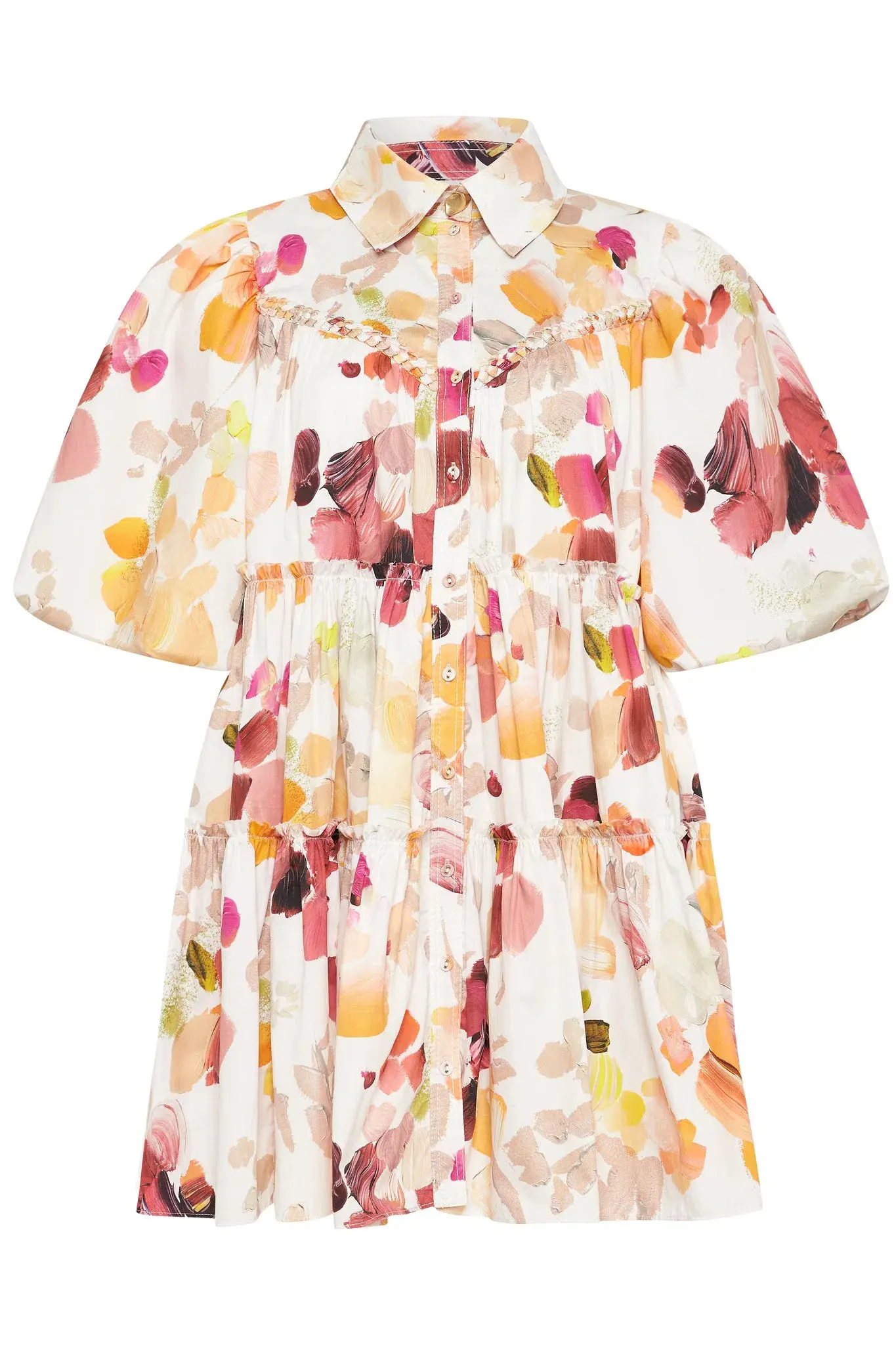 Aje Dassia Puff Sleeve Shirt Smock Dress Size 6 - Image 3