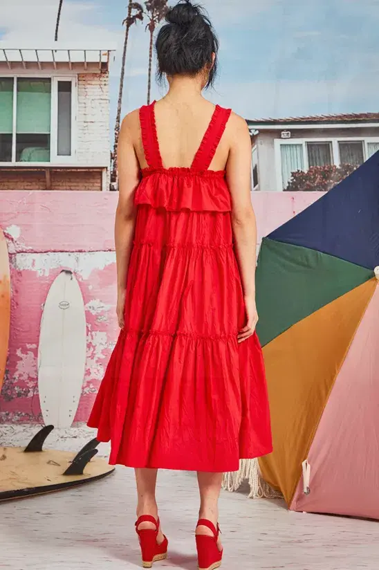 Trelise Cooper What's Flowing On Dress Red Size 12 - Image 3