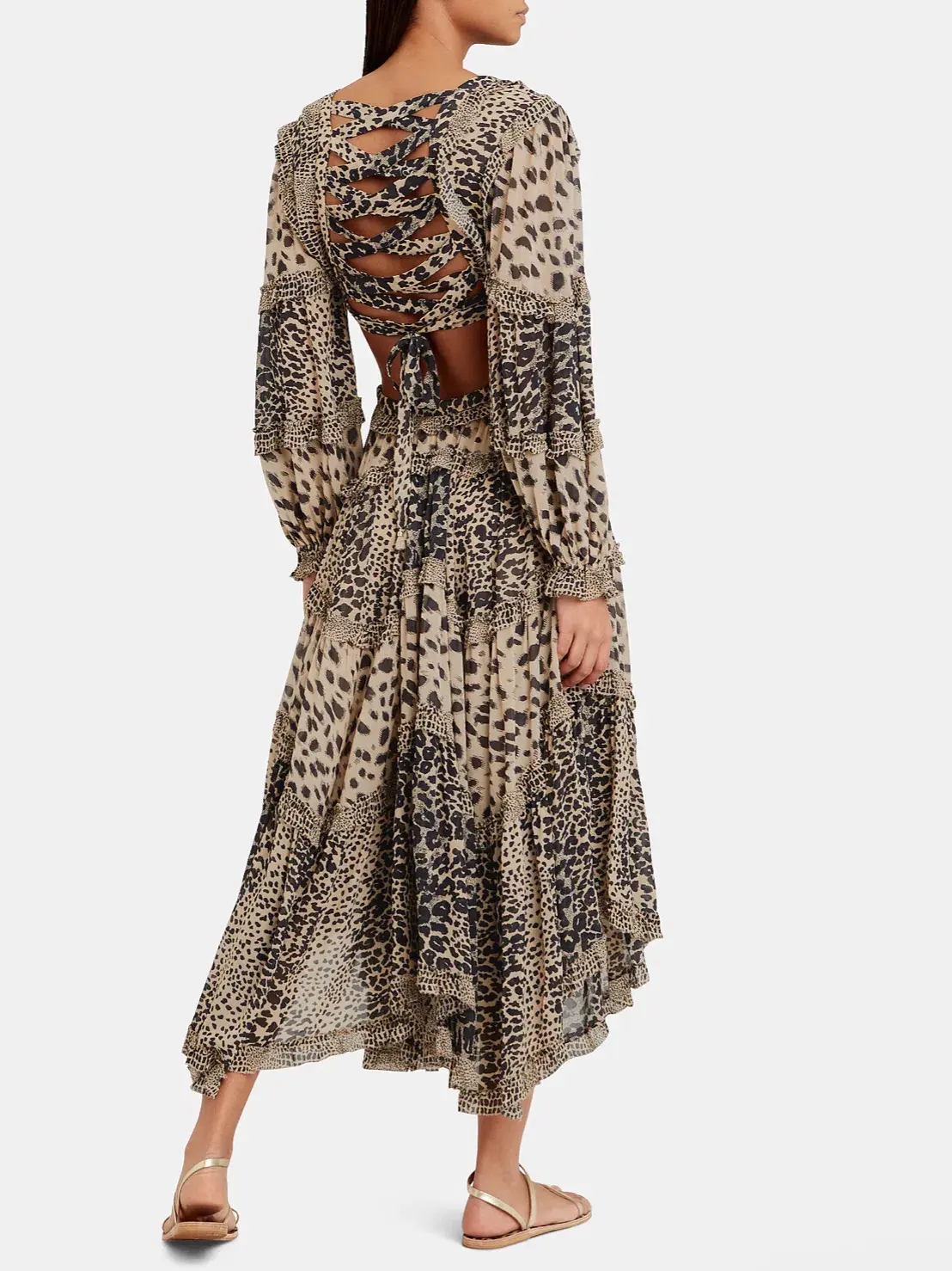 Zimmermann Allia Cut Out Long Dress Cheetah Print Size 0 / AU 8 - Image 2