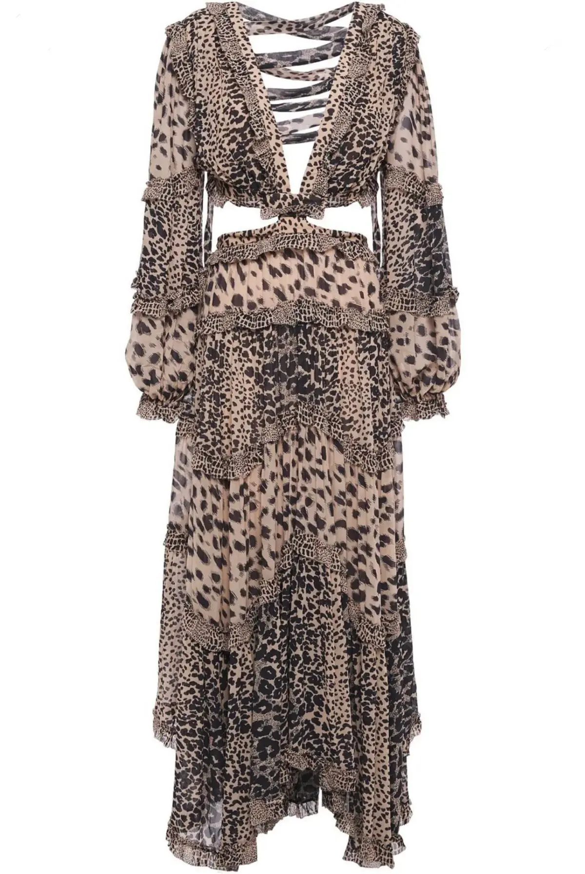 Zimmermann Allia Cut Out Long Dress Cheetah Print Size 0 / AU 8 - Image 3