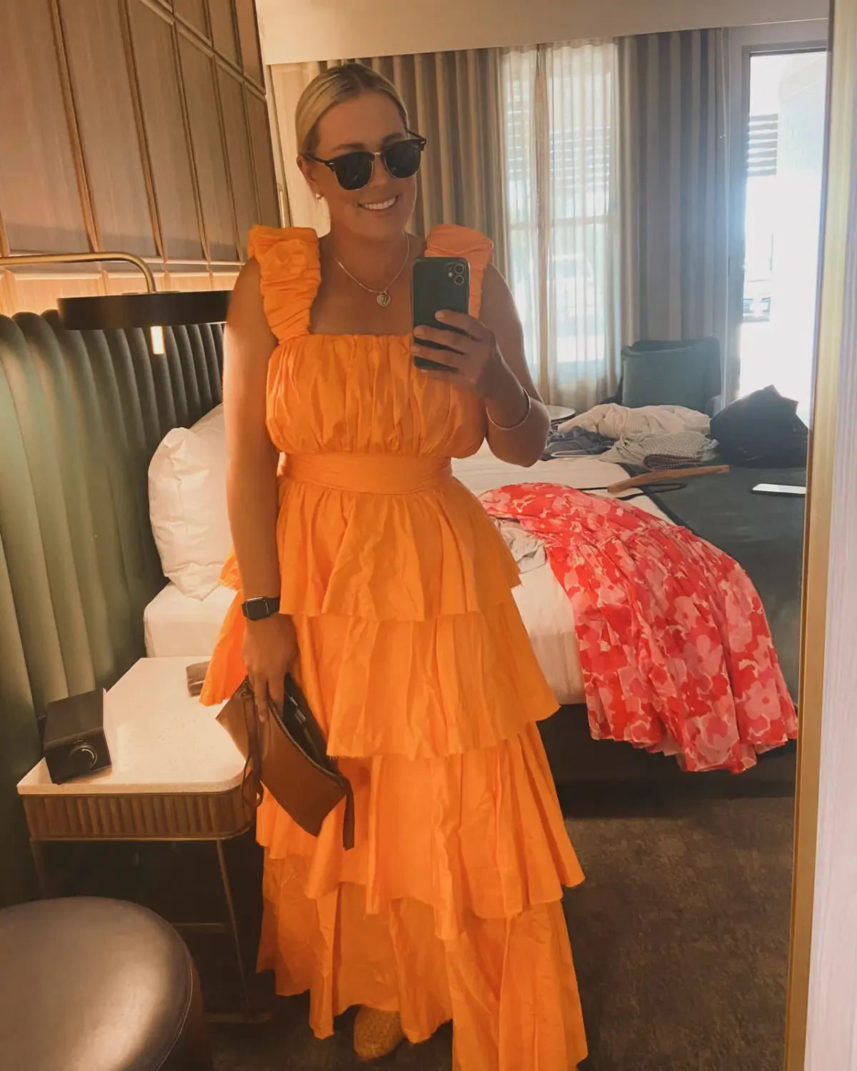 Aje Medina Set Crop Top & Tiered Skirt Orange Size 14 - Image 1