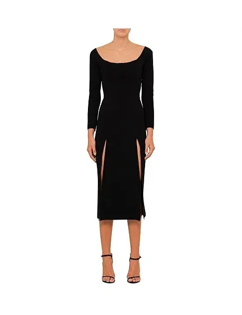 Christopher Esber Double Crepe Owl Shoulderless Sleeve Dress Black Size 8 - Image 1