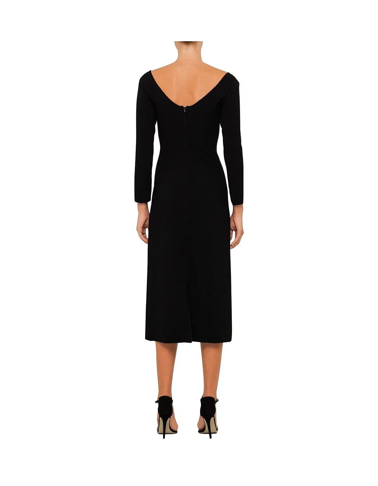 Christopher Esber Double Crepe Owl Shoulderless Sleeve Dress Black Size 8 - Image 2