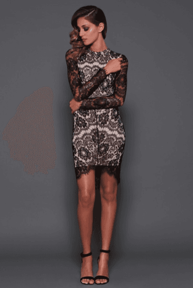 Melanie Long Sleeve Dress Black - Image 2
