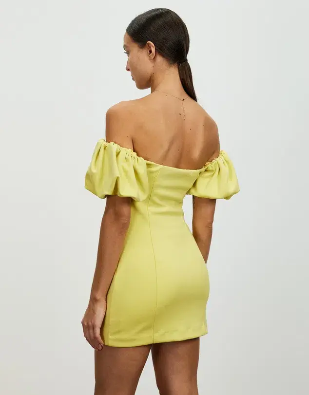 Lover Nicoletta Mini Dress Lemon Meringue Size 12  - Image 3