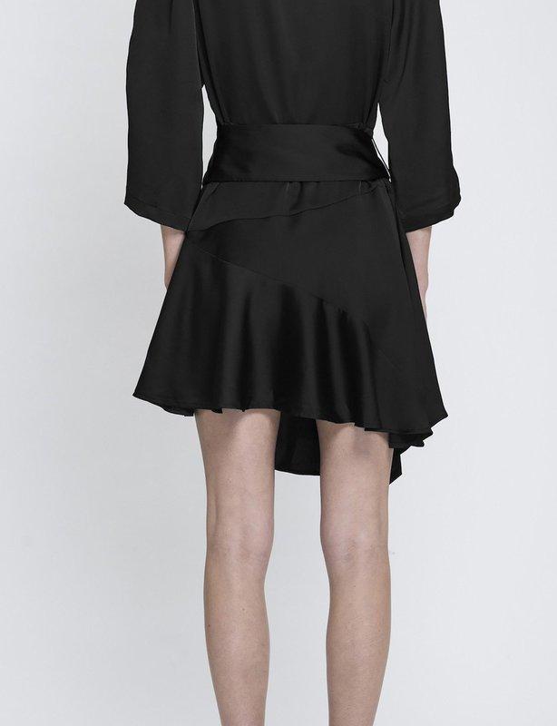 Acler Swindon Wrap Dress Black Size 10 for rent on The Volte - main image