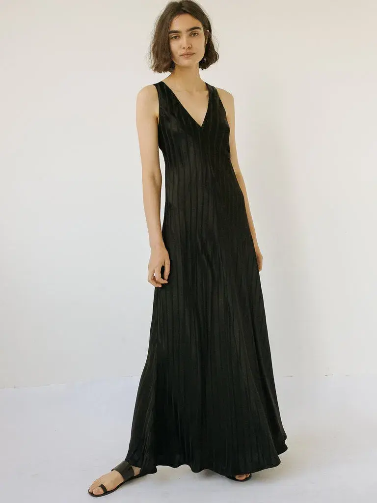 Lee Matthews Tamara Bias Maxi Dress Black Size 14 - Image 1