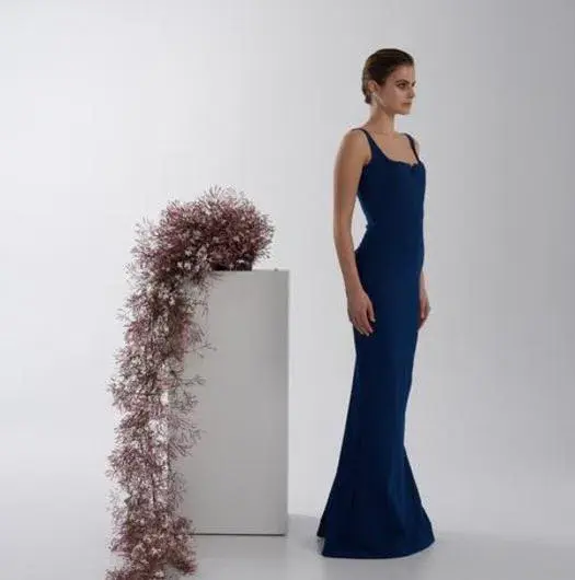 Rachel Gilbert Anneke Gown Blue Size 8 - Image 4
