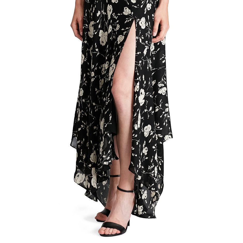 Polo Ralph Lauren Mulberry Silk Maxi Dress Floral Print Size 6 - Image 4