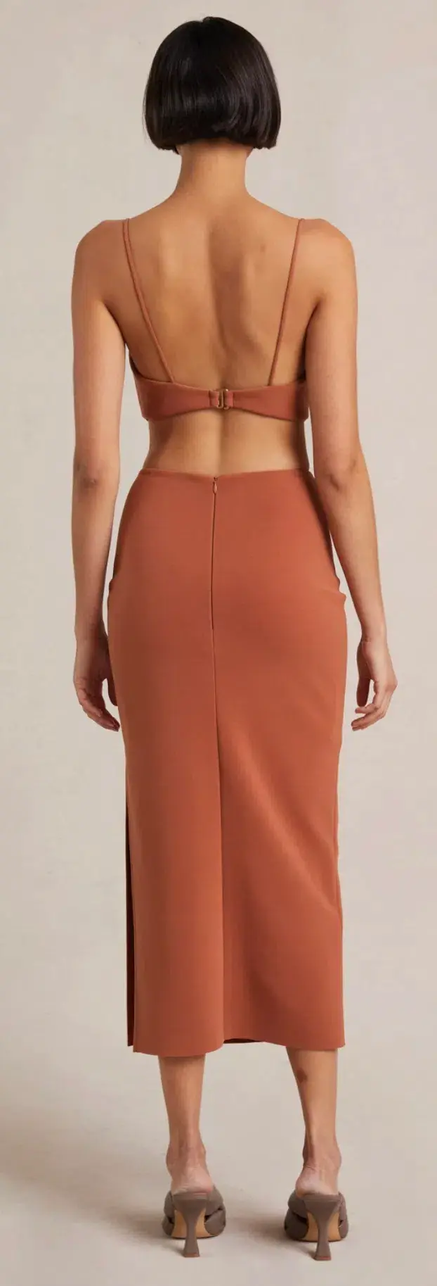Bec and Bridge Alba Cut Out Midi Dress Brown Size 10 - Image 4