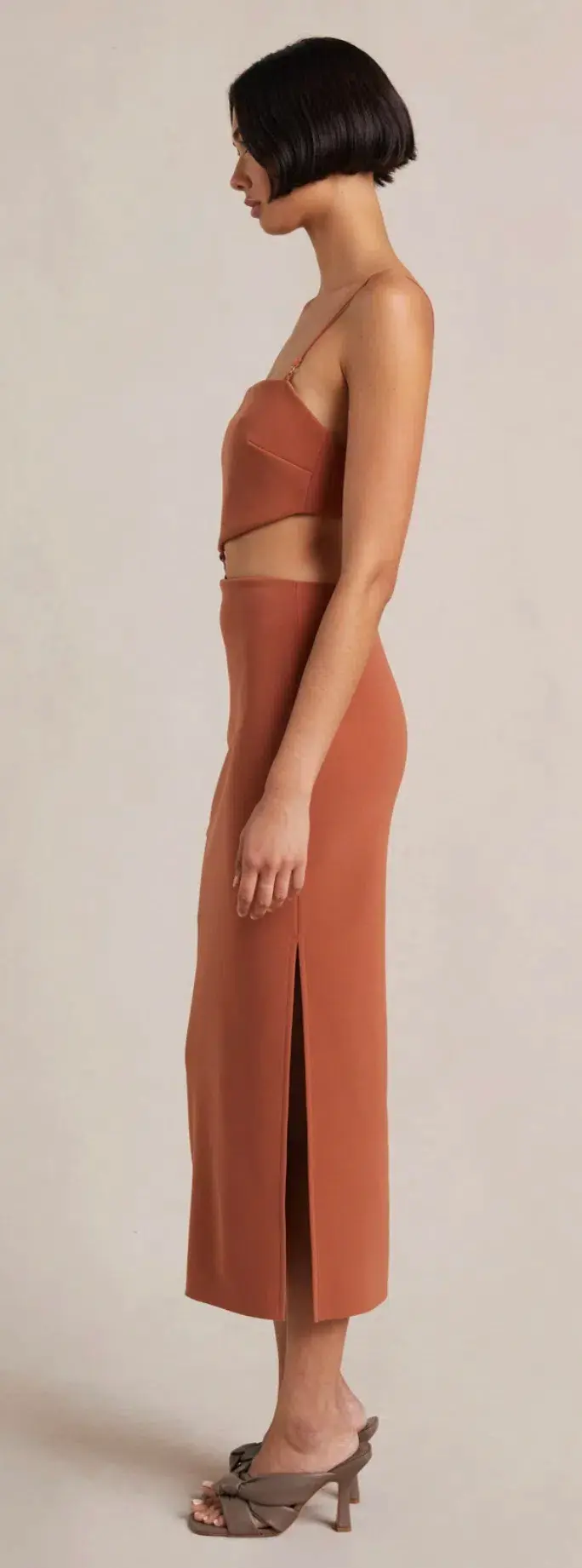 Bec and Bridge Alba Cut Out Midi Dress Brown Size 10 - Image 6