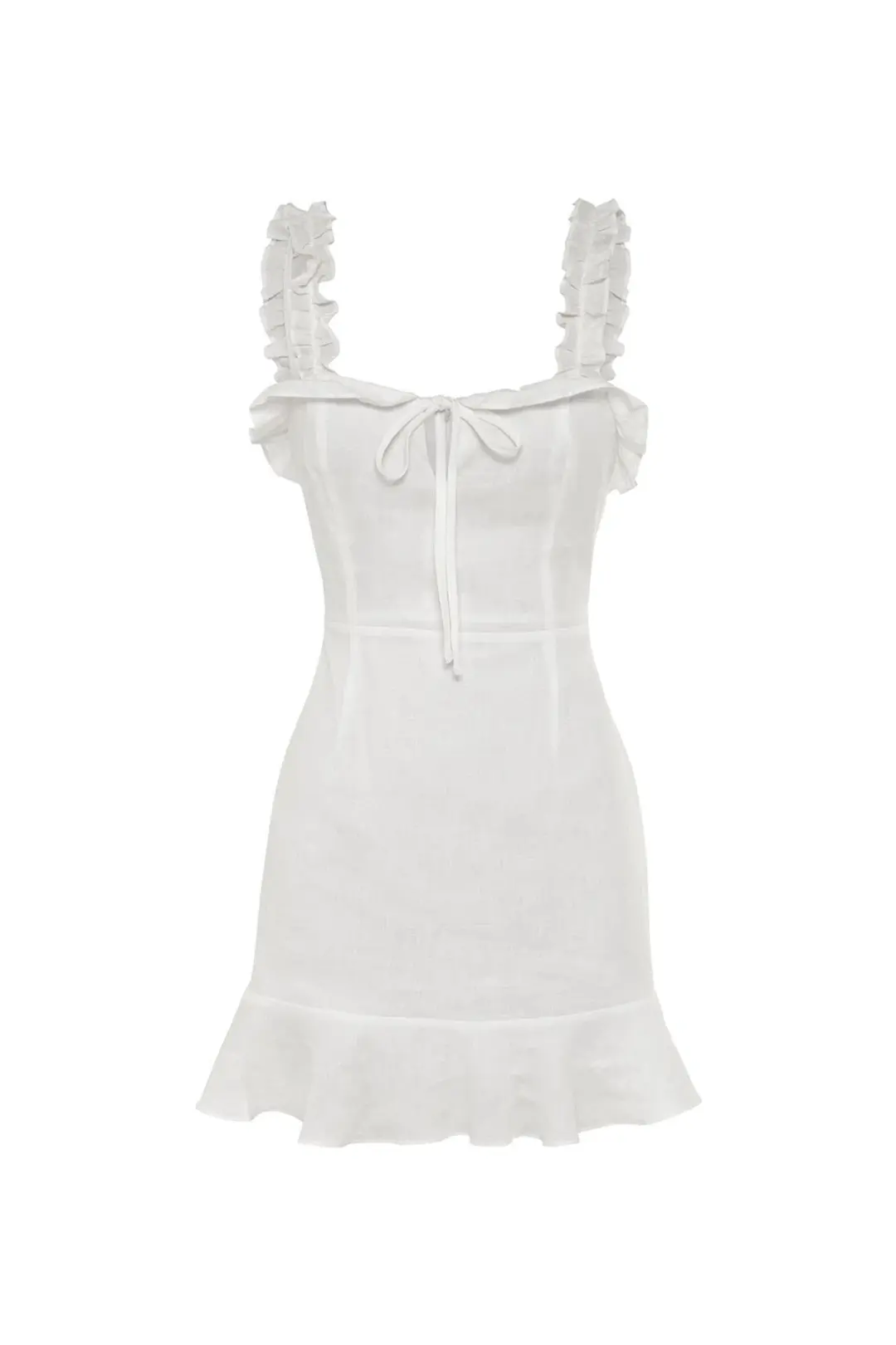 Hansen and Gretel Saint Dress White Linen Mini Dress Size 8 for rent on The Volte - main image