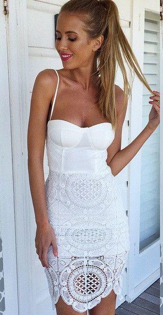 MISHA Flora Crotchet Dress White Size 10/M for rent on The Volte - main image