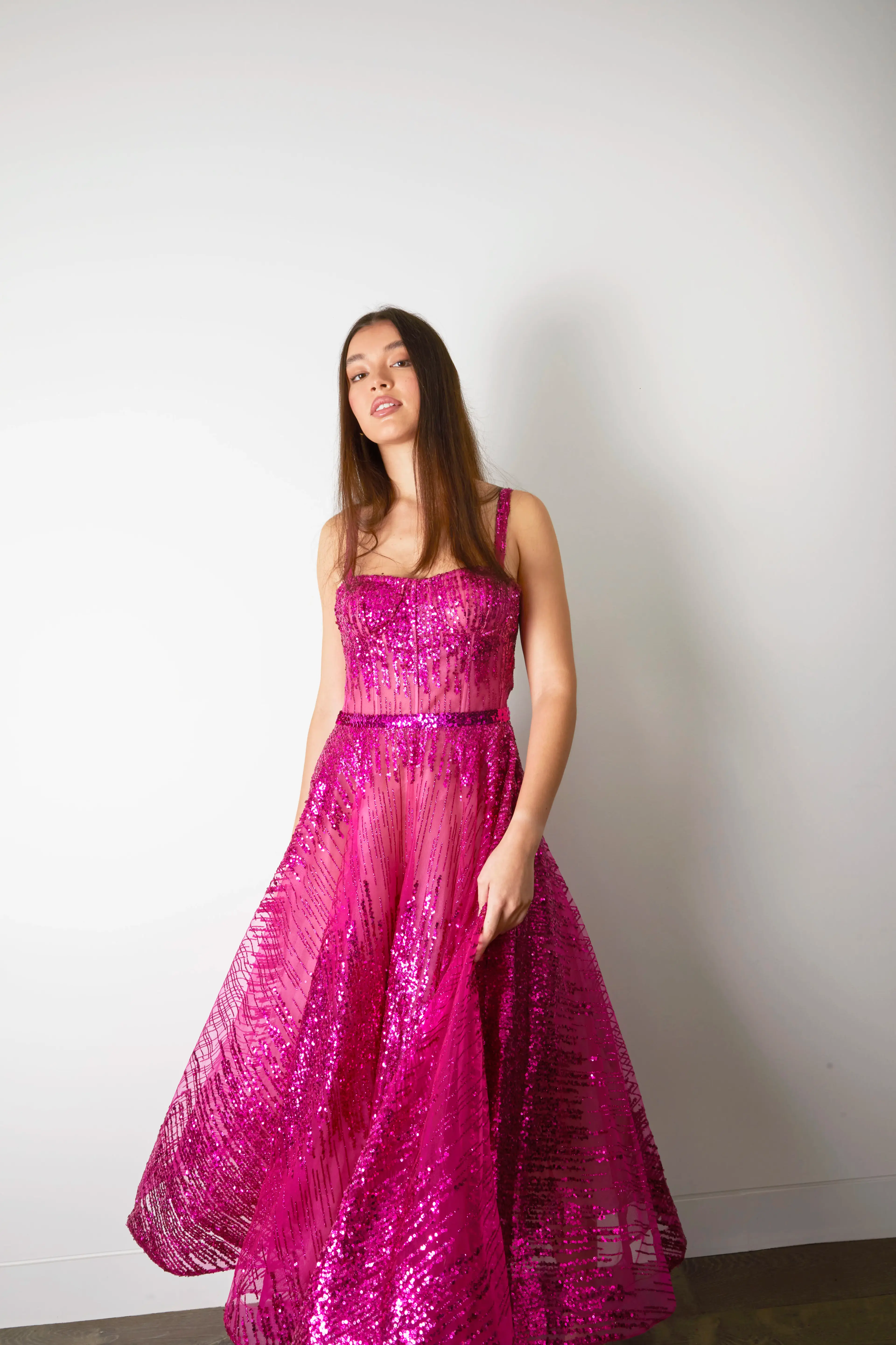 Bronx and Banco Fuchsia Mademoiselle Midi Dress Pink SIze 10  - Image 1