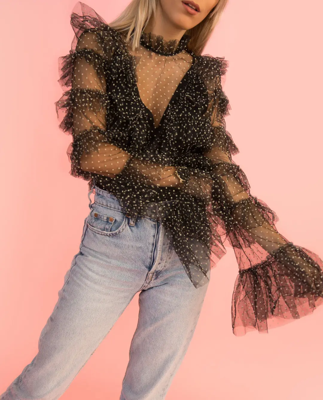 The Alice McCall Tokyo Skies Top Black Size 8 for rent on The Volte - main image