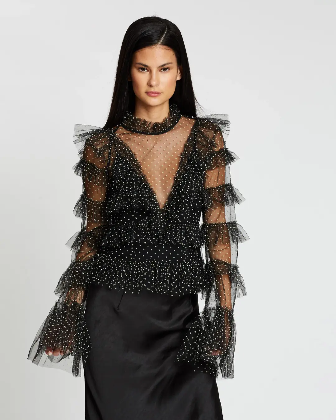 The Alice McCall Tokyo Skies Top Black Size 8 for rent on The Volte - main image