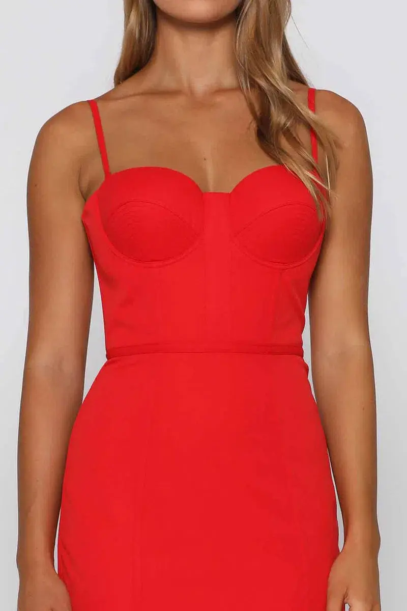 Elle Zeitoune Penny Midi Dress Red Size 8 - Image 2