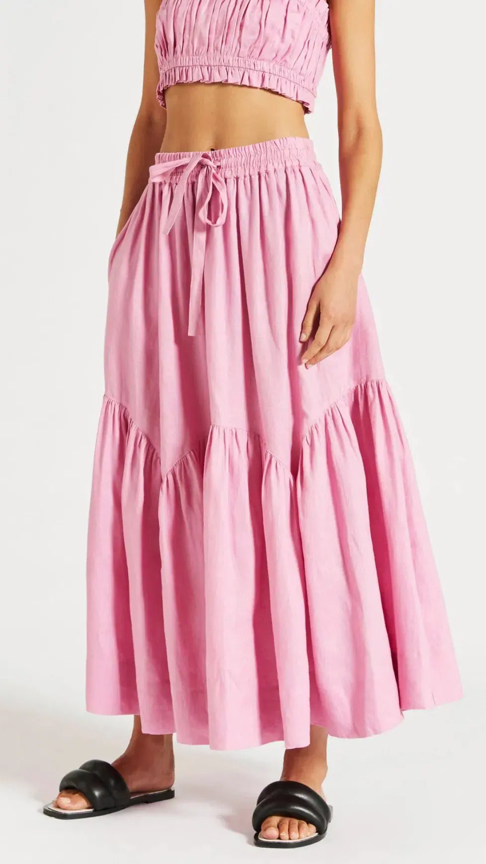 Lee Mathews Ali Top and Maxi Skirt Set Pink Size 10 - Image 3