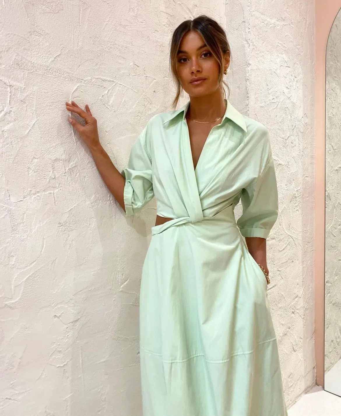 Camilla and Marc Kyra Cocoon Midi Dress Sour Apple Size 6 - Image 4