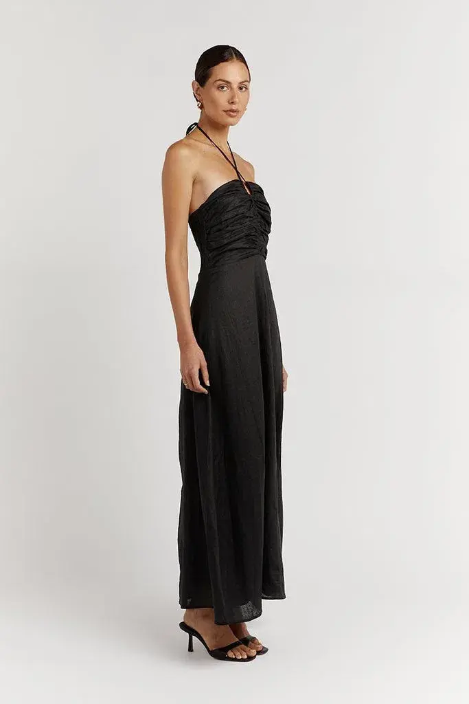 Dissh Flow Halter Midi Dress Black Size 8  for rent on The Volte - main image