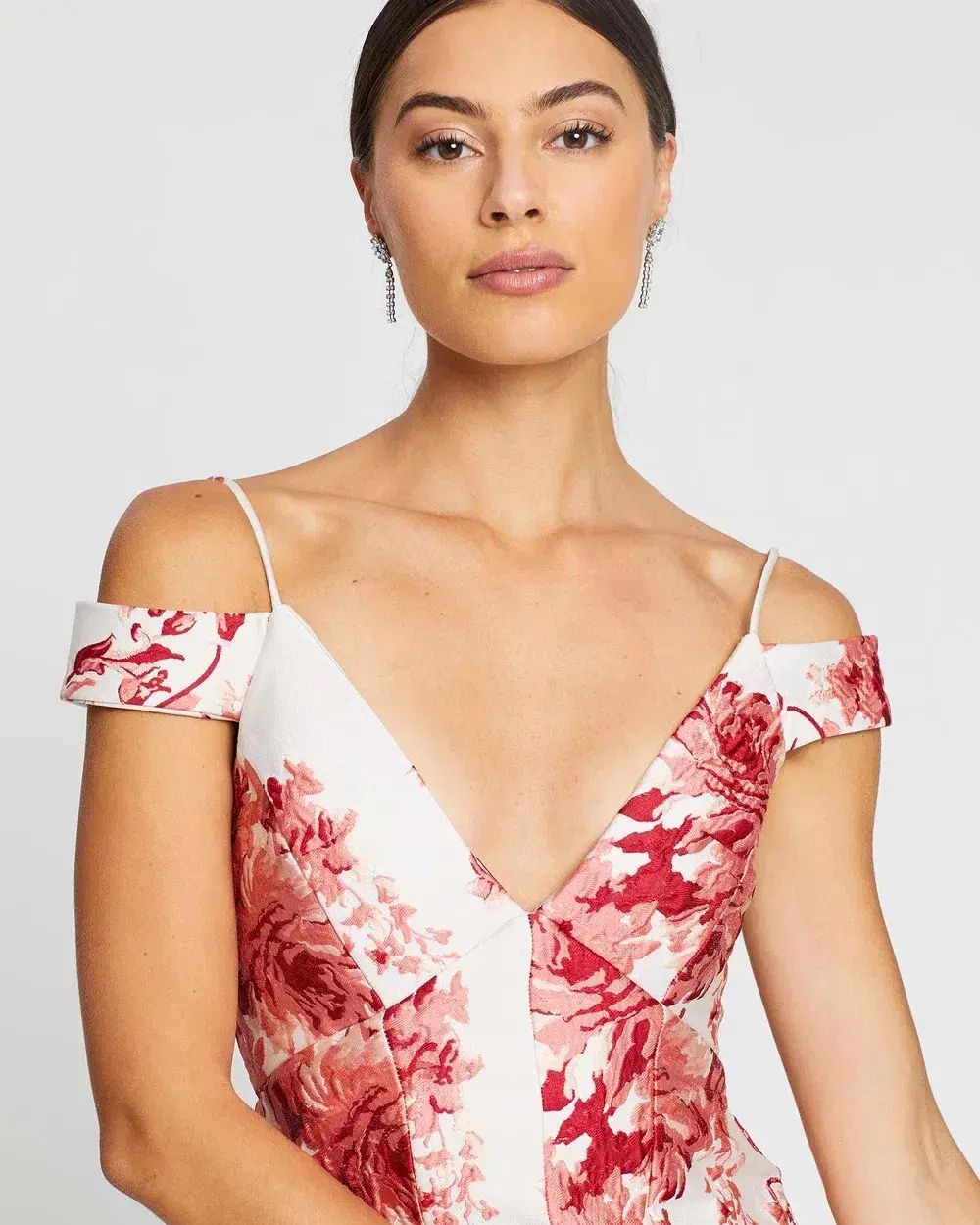Nicola Finetti Emilia High Low Dress in Pink Roses Size 8 - Image 5
