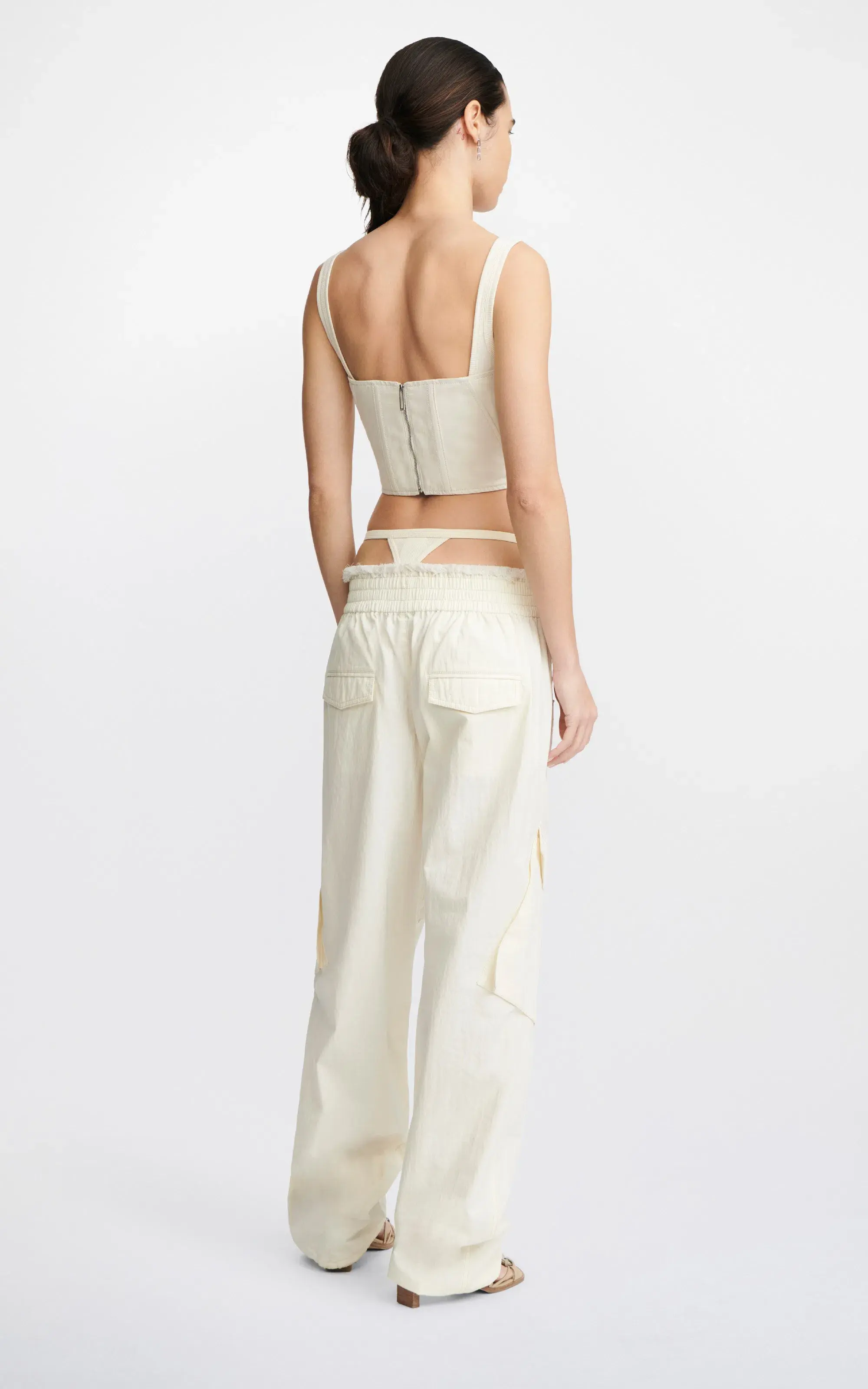 Dion Lee Laced Utility Corset Top Unbleached White Size 8 - Image 2