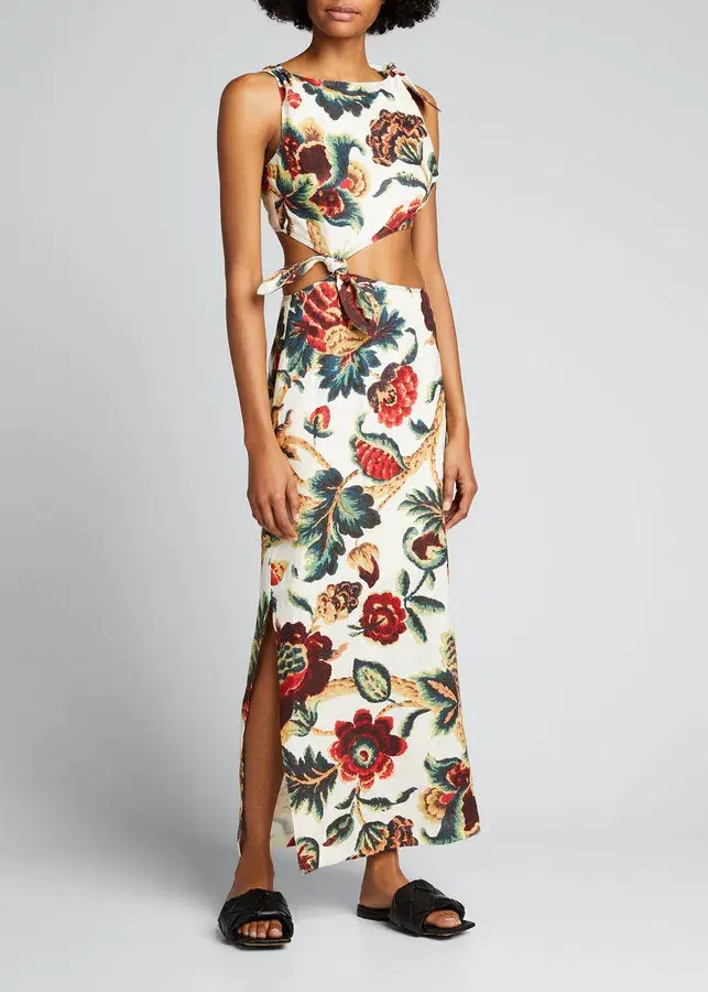 Sir The Label Ambroise Knot Dress Print Size AU 10 for rent on The Volte - main image