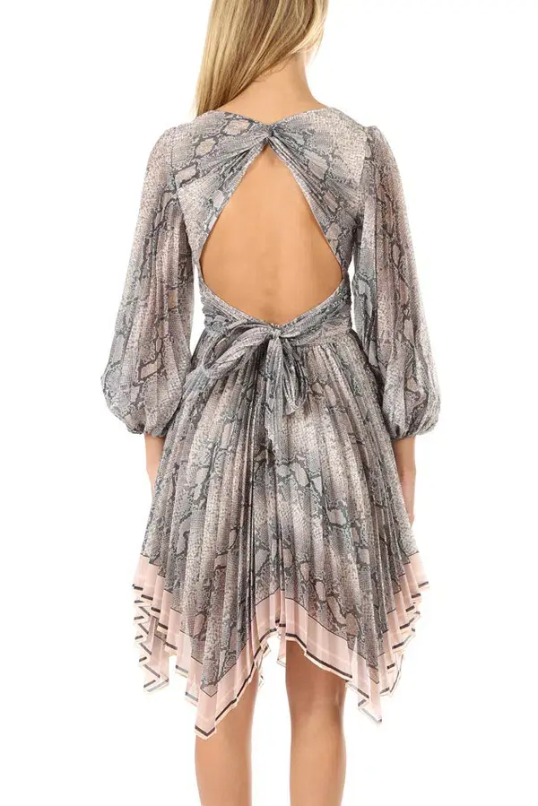 Zimmermann Corsage Pleat Mini Dress Python Print - Size 1 / 10 AU - Image 4