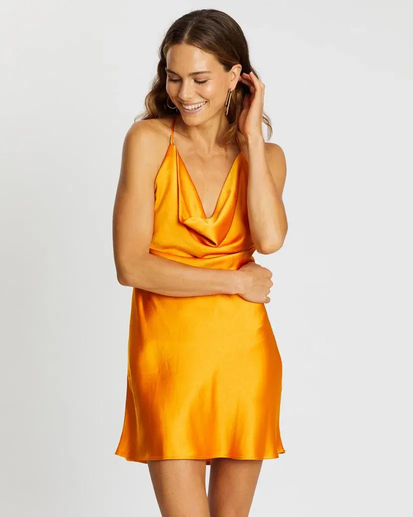 Bec & Bridge Seraphine Mini Dress Tangerine Size 8 for rent on The Volte - main image