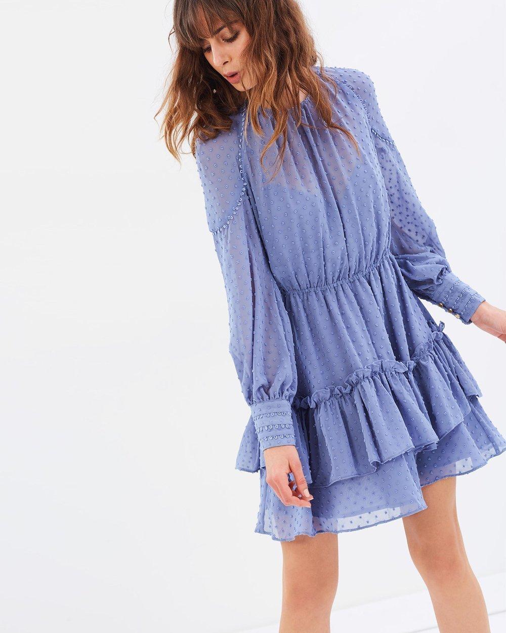 Talulah Sweet Allure Long Sleeve Mini Dress Purple Size 6 for rent on The Volte - main image