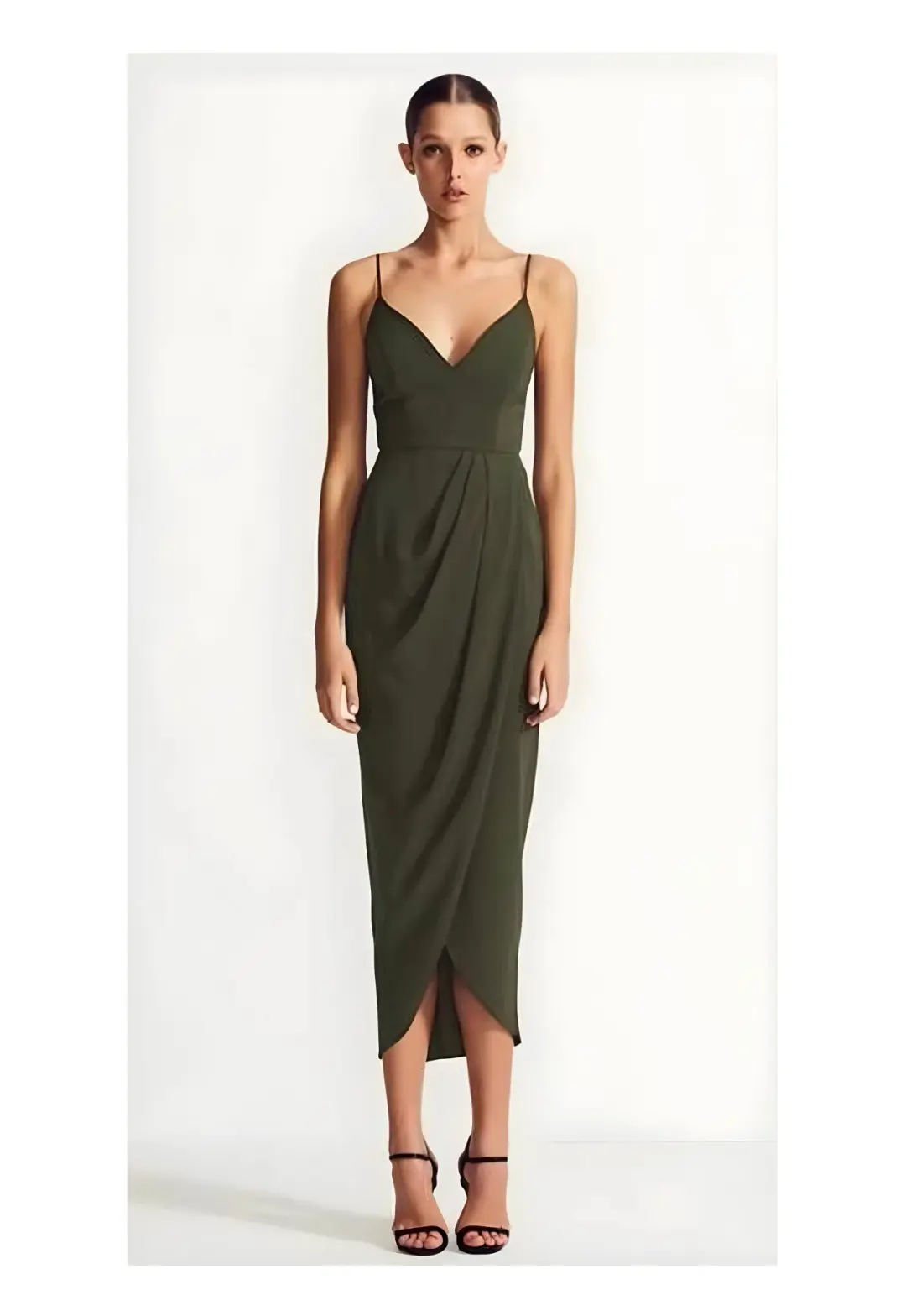 Shona Joy Core Cocktail Dress Khaki Size 6 for rent on The Volte - main image
