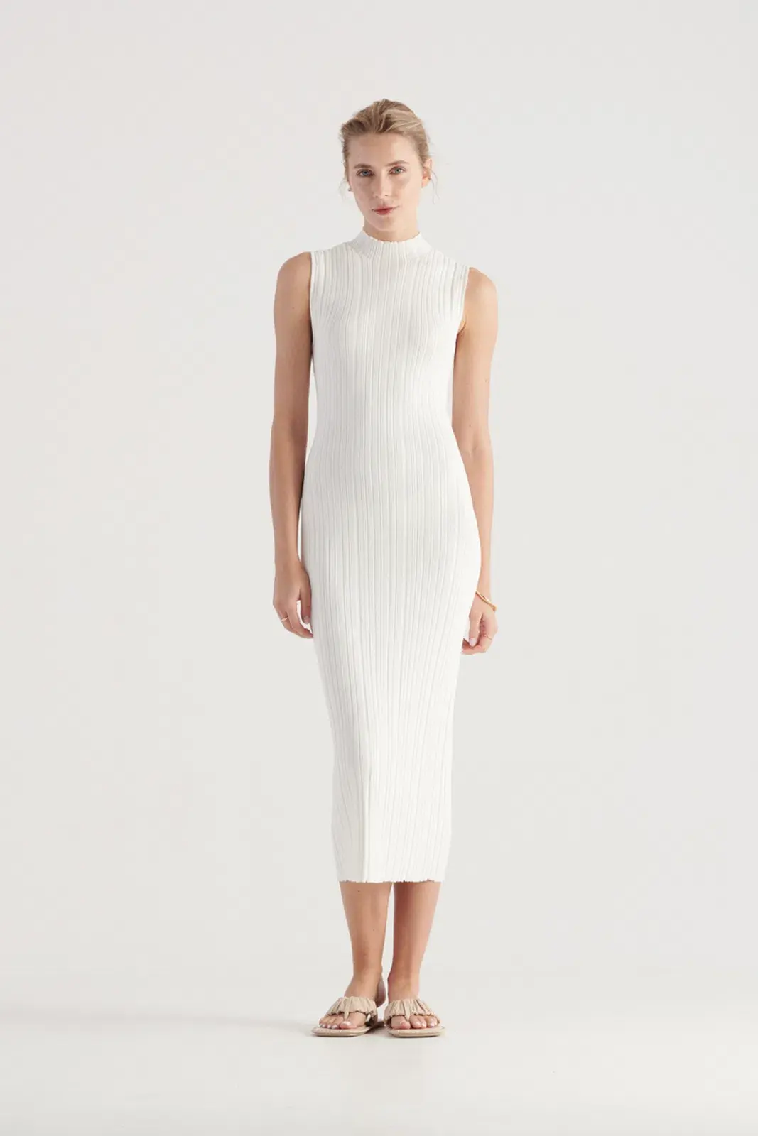 Elka Collective Pillar Knit Dress White Size 10 for rent on The Volte - main image