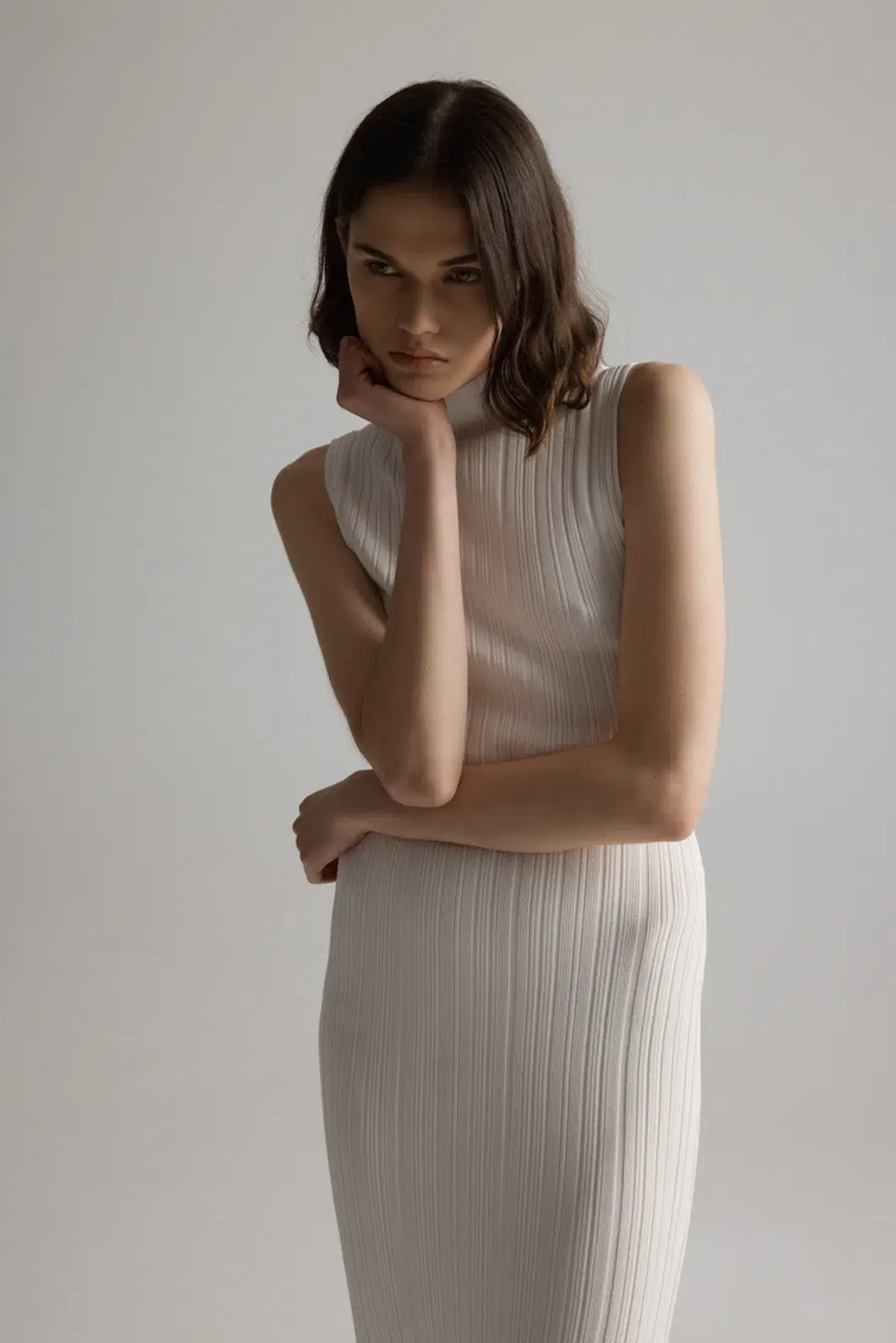 Elka Collective Pillar Knit Dress White Size 10 for rent on The Volte - main image