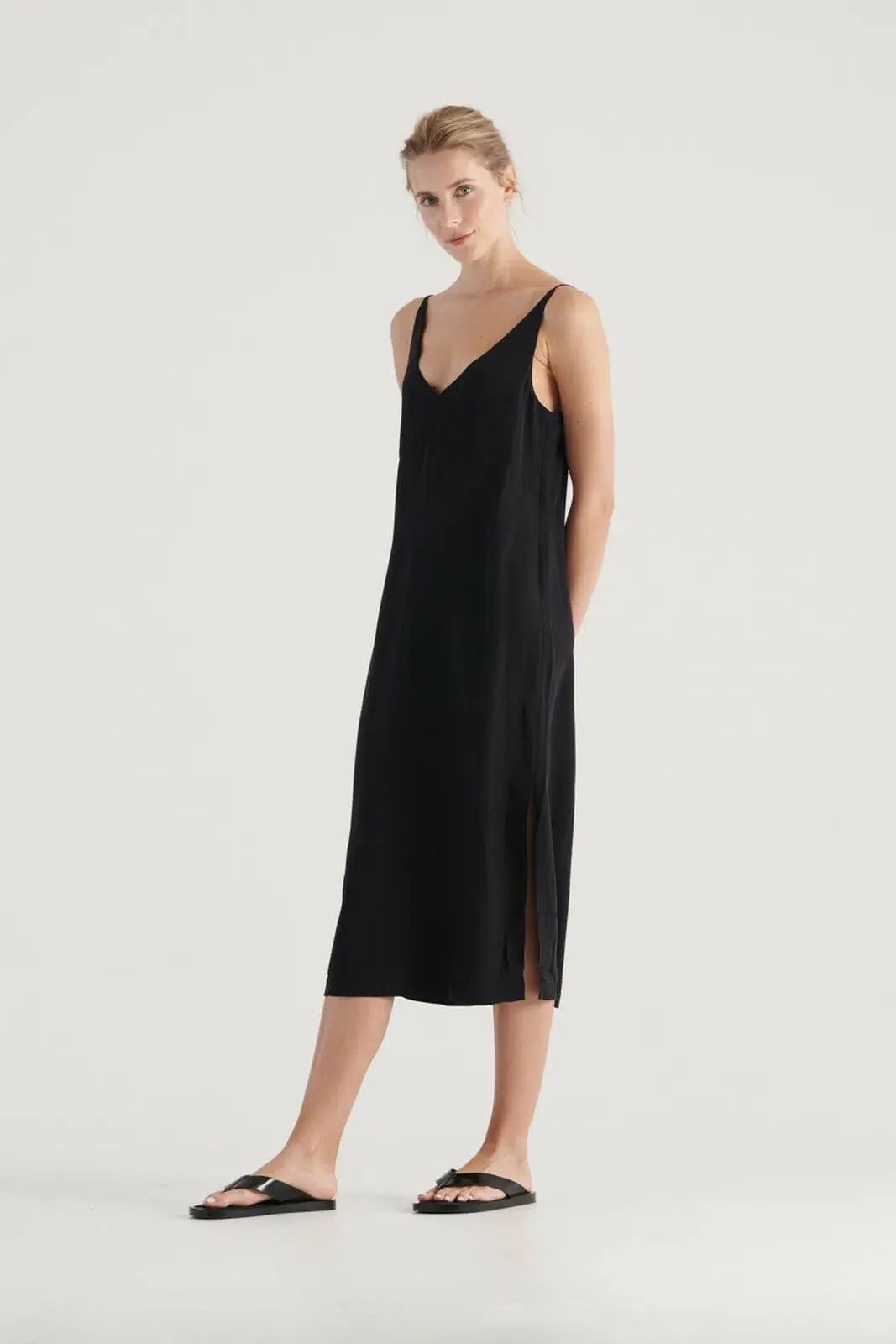 Elka Collective Suki Black Slip Silk Dress Black Size 10 - Image 1