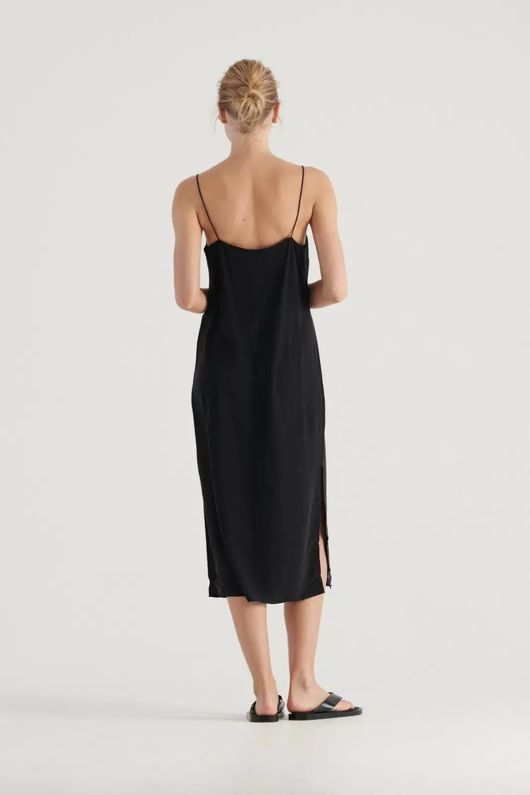 Elka Collective Suki Black Slip Silk Dress Black Size 10 - Image 3