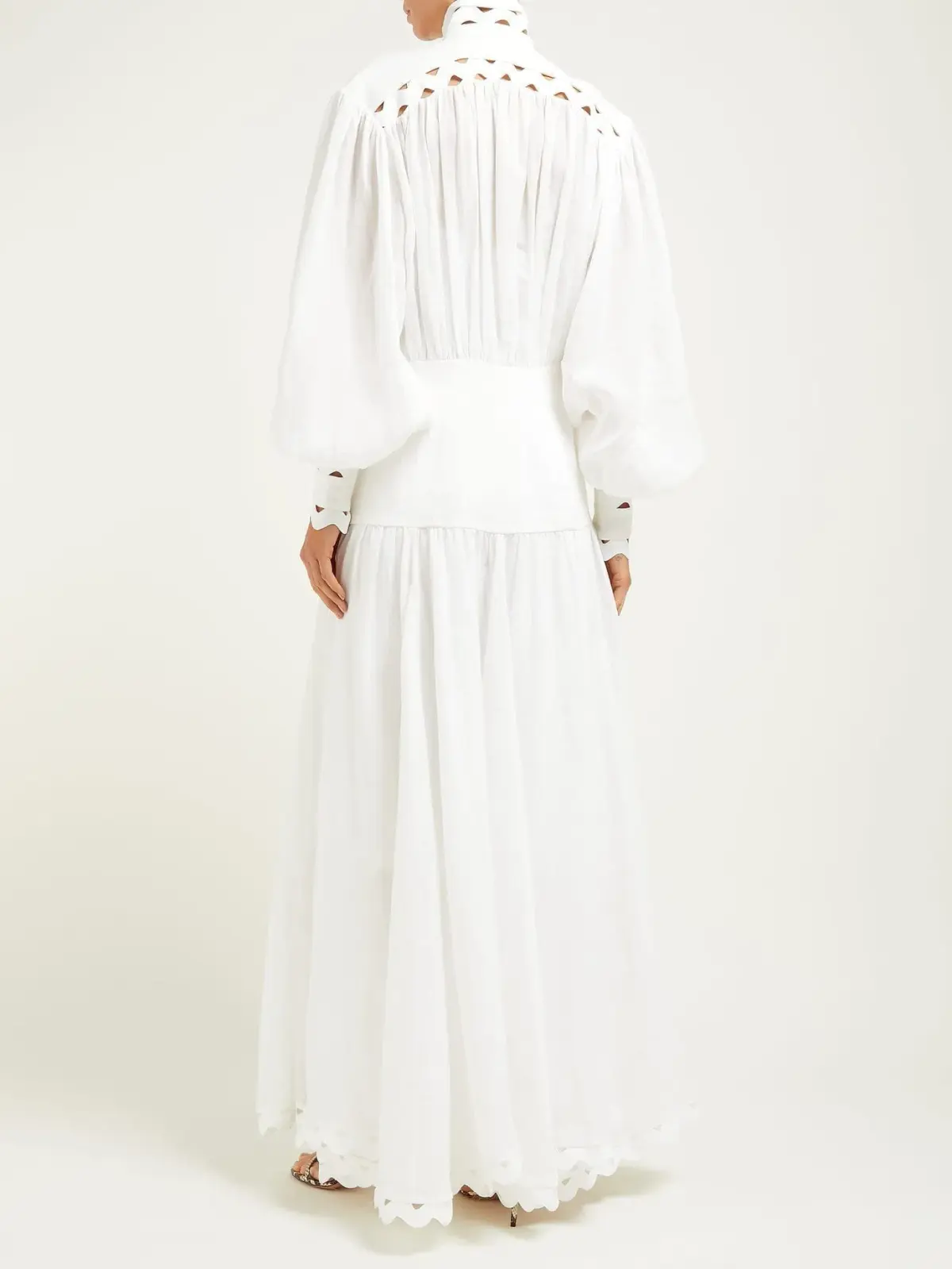 Zimmermann Zippy High Neck Cut Out Maxi Dress White Size 0 / AU 8 - Image 2
