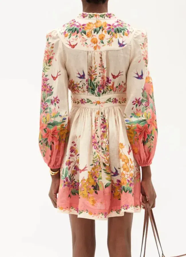 Zimmermann Tropicana Floral Mini Dress Print Size 2/ AU 12 - Image 4