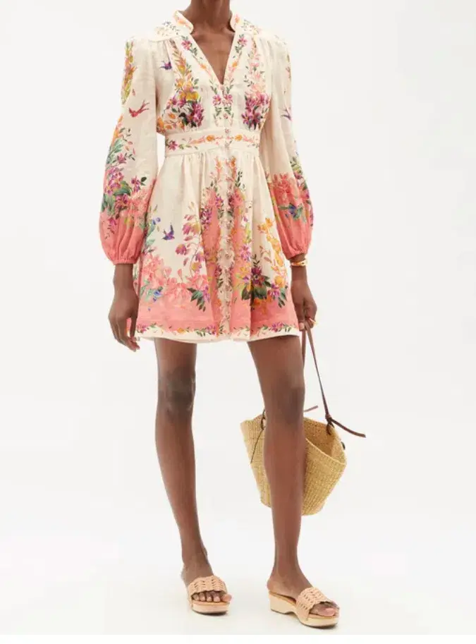 Zimmermann Tropicana Floral Mini Dress Print Size 2/ AU 12 - Image 3