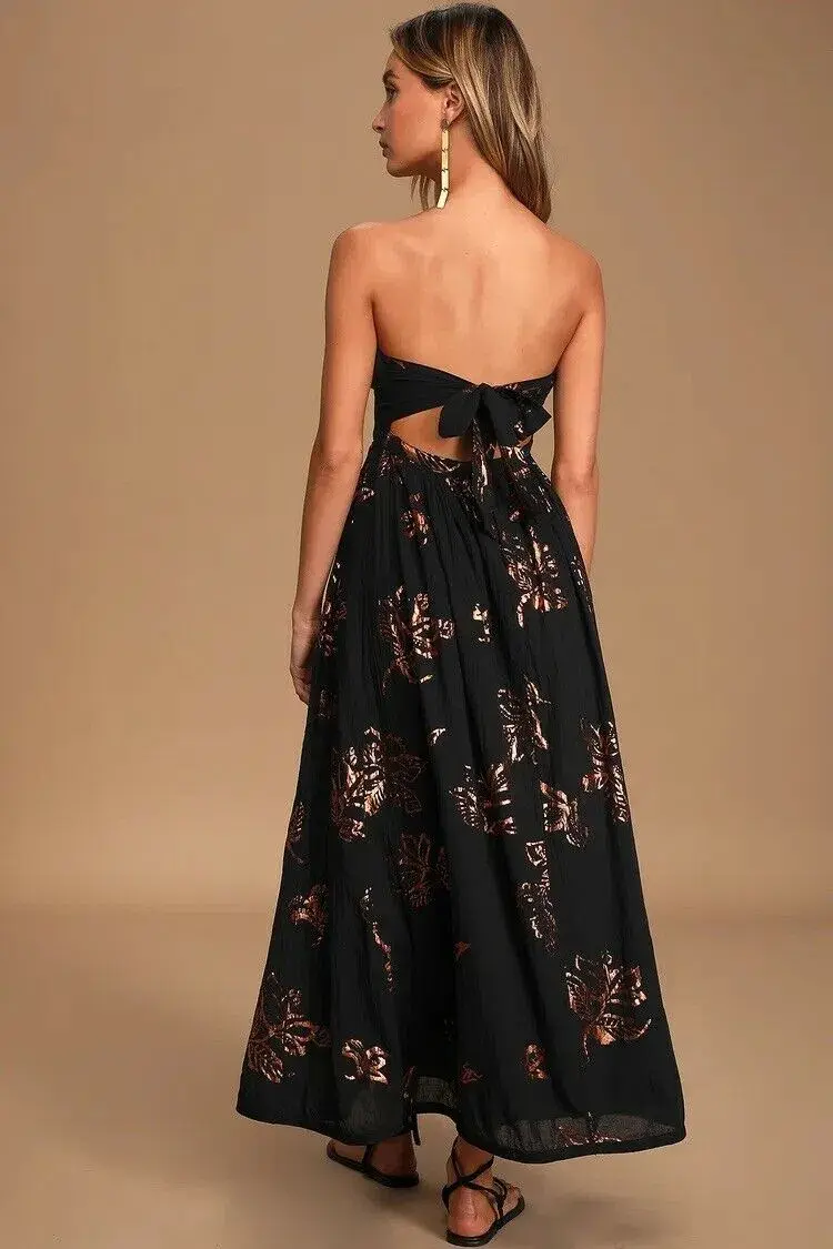 Free People Baja Babe Midi Dress Black Size 10 - Image 2
