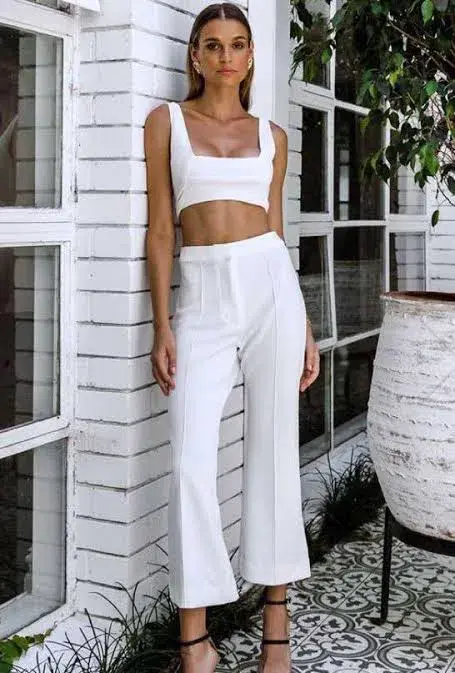Maurie & Eve Enas Top and Thira Flare Pant Set White Size 6 - Image 1