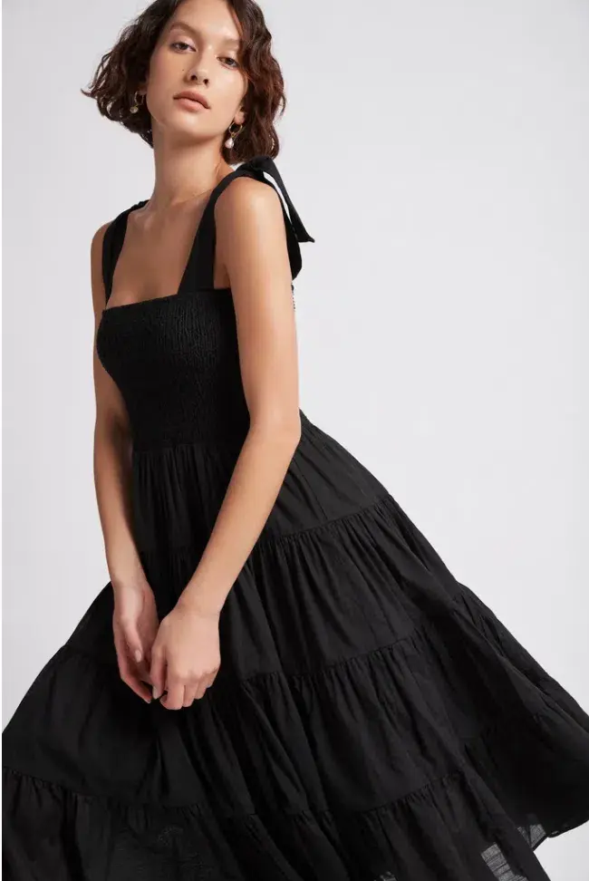 Aje Lagoon Dress Black Size 8 for rent on The Volte - main image
