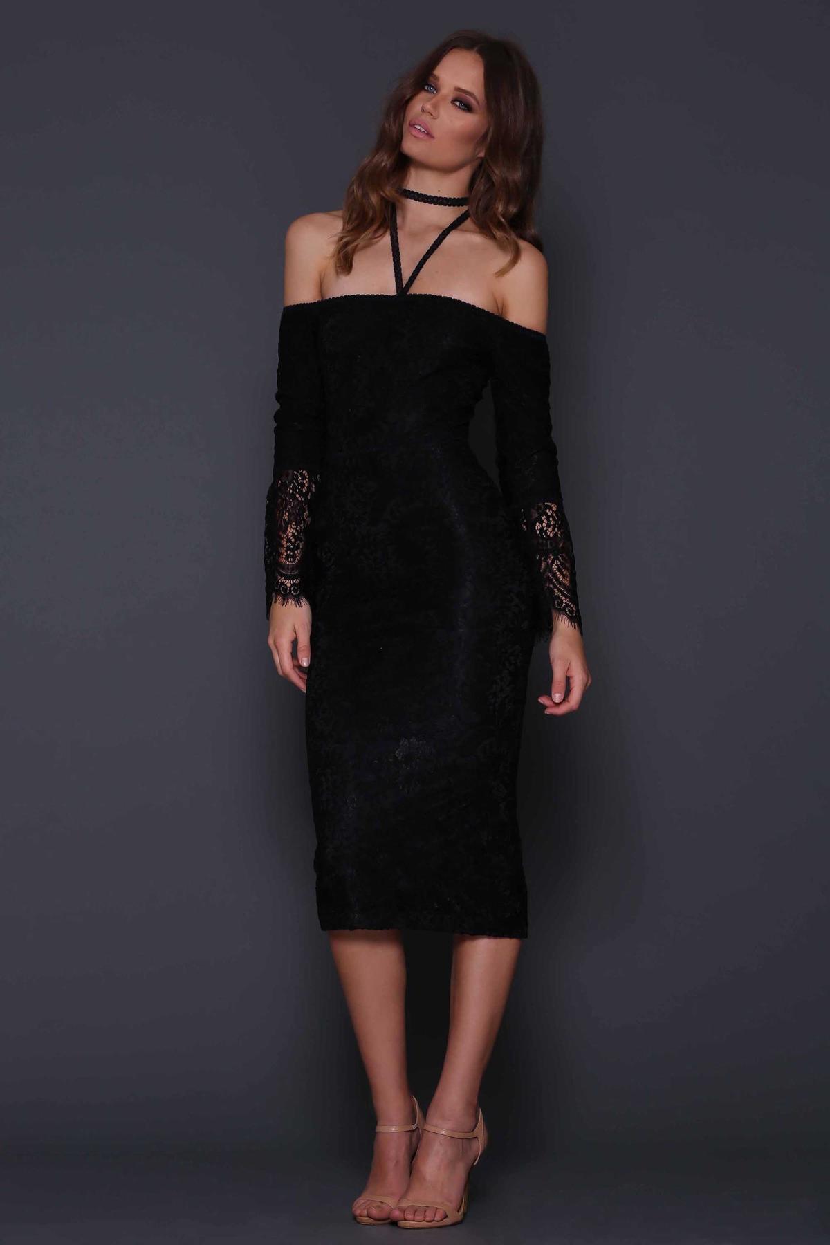 Elle Zeitoune MENDEL BLACK Lace Dress Size 10 - Image 1