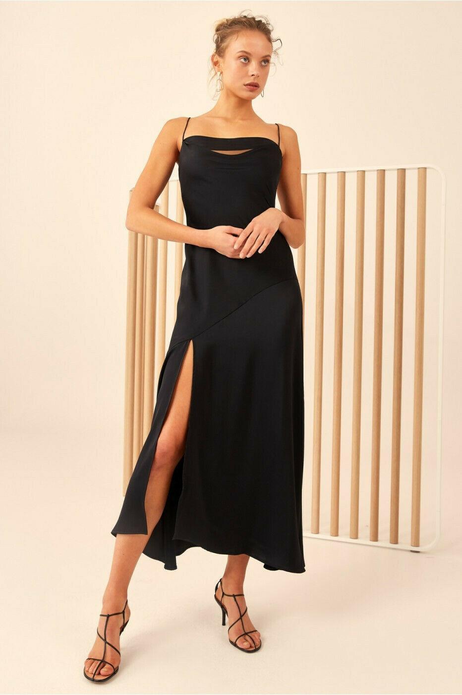 C/MEO Collective All Right Now Black Slip Dress - Image 1