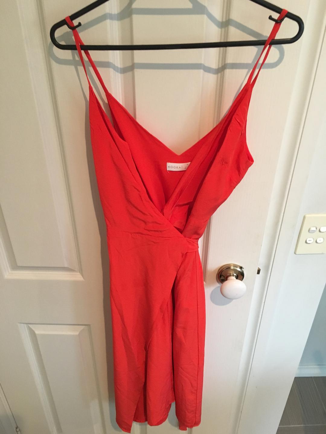 Kookai Wrap Dress - Blood Orange  for rent on The Volte - main image